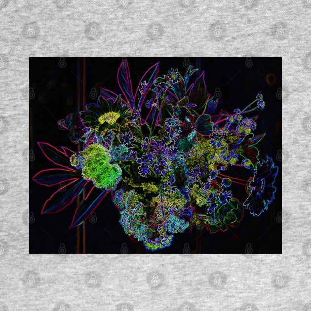Black Panther Art - Flower Bouquet with Glowing Edges 16 by The Black Panther